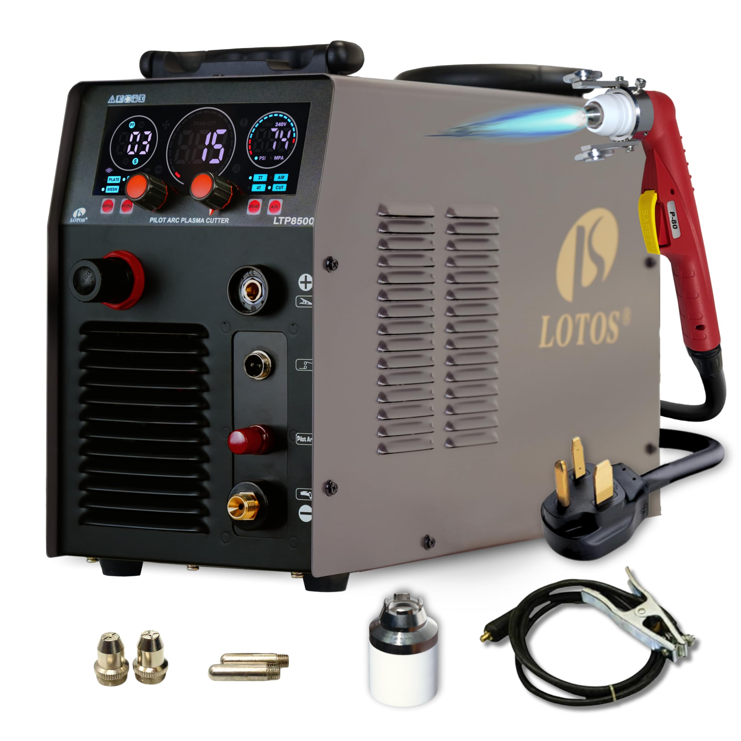 LOTOS Apex LTP8500 85A Drag-Cut HF Pilot Arc Plasma Cutter 220V